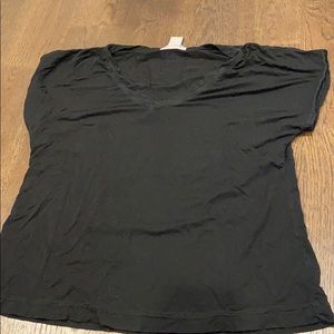loose black v-neck
